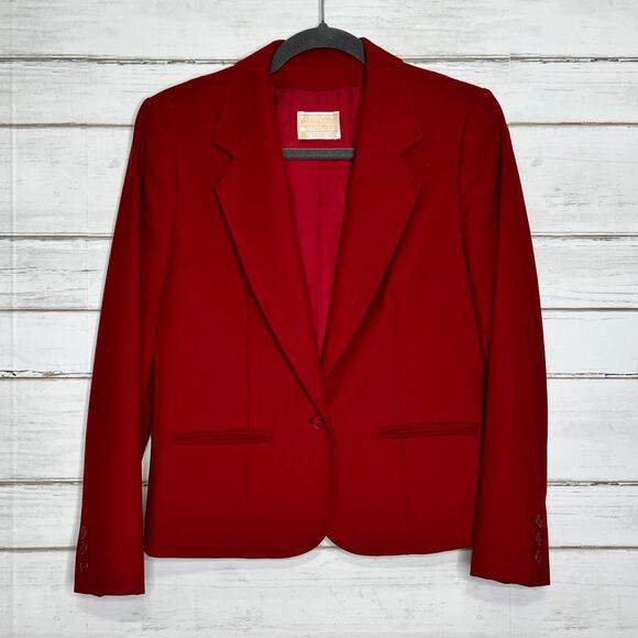Pendleton Wool One Button Blazer Jacket Red Size Small - Picture 1 of 11